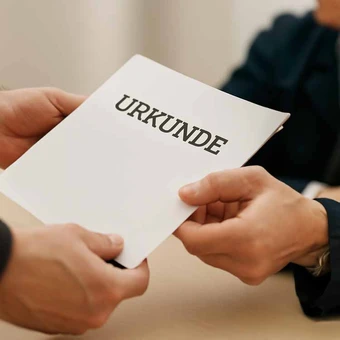Drei einfache Schritte: Urkunde übergeben